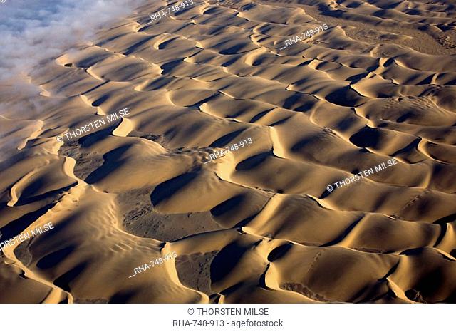 Aerial photo of sand dunes, Skeleton Coast Park, Namibia, Africa