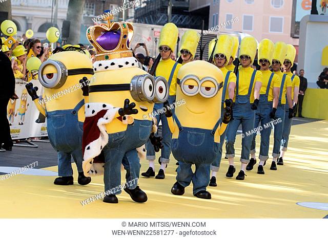 The World Premiere of ‘Minions’ held at Odeon Leicester Square - Arrivals Featuring: Minions Where: London, United Kingdom When: 11 Jun 2015 Credit: Mario...