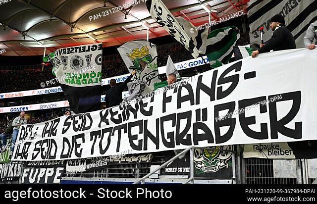 20 December 2023, Hesse, Frankfurt/Main: Soccer: Bundesliga, Eintracht Frankfurt - Borussia Mönchengladbach, matchday 16, at Deutsche Bank Park