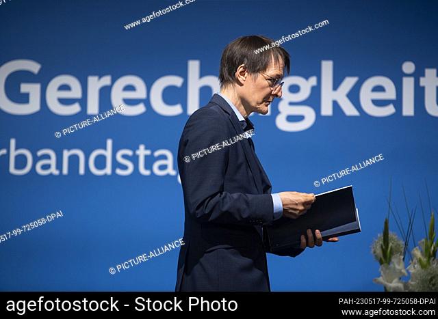 17 May 2023, Berlin: Karl Lauterbach (SPD), Federal Minister of Health, attends the 19th Ordinary Federal Association Day of the Sozialverband VdK