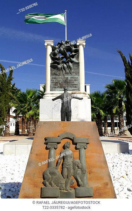Sevilla (Spain). Monument of the Junta de Andalucía to Blas Infante (Father of the Andalusian Homeland)