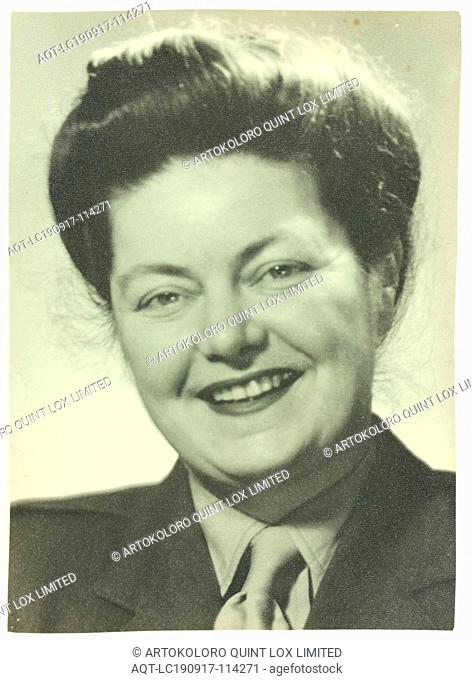 Photograph - Half-Portrait of Esma Banner in Uniform, Germany, circa 1945-1951, Black and white photograph of Esme Banner in uniform taken during her service...