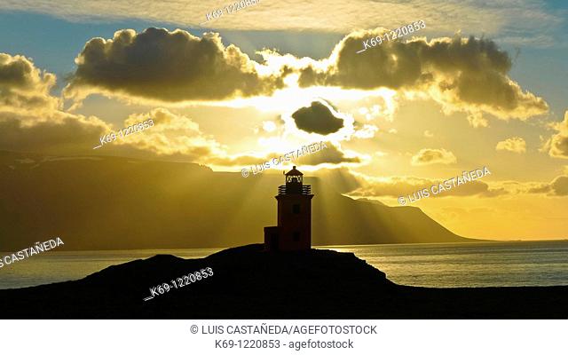 Lighthouse at Sunset  Iceland