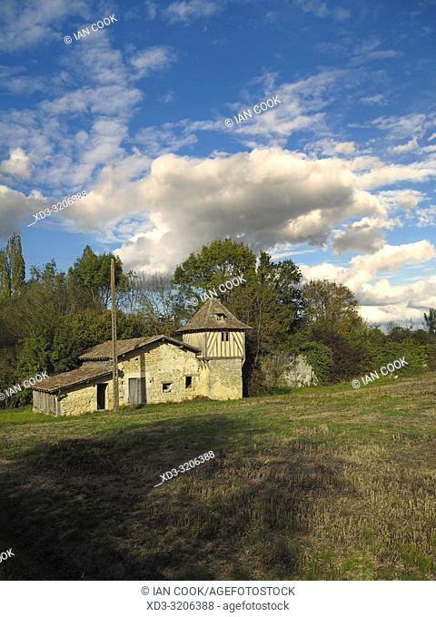 derelict farm building near Lauzun, Lot-et-Garonne Department, Nouvelle-Aquitaine, France
