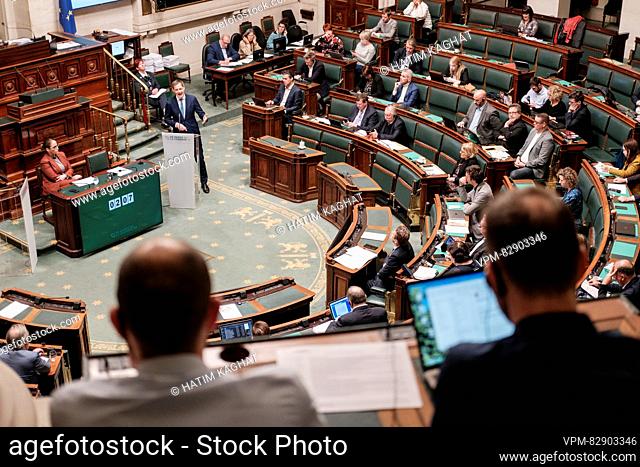 Illustration picture shows a plenary session of the Chamber at the Federal Parliament in Brussels on Thursday 21 December 2023