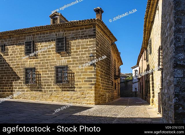 Cobbled streets at Baeza, Jaén province. southern Andalusia. Spain Europe