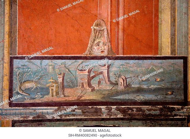 Italy, Naples National Archeological Museum, from Pompeii, Isis Temple, Third Style Decoration
