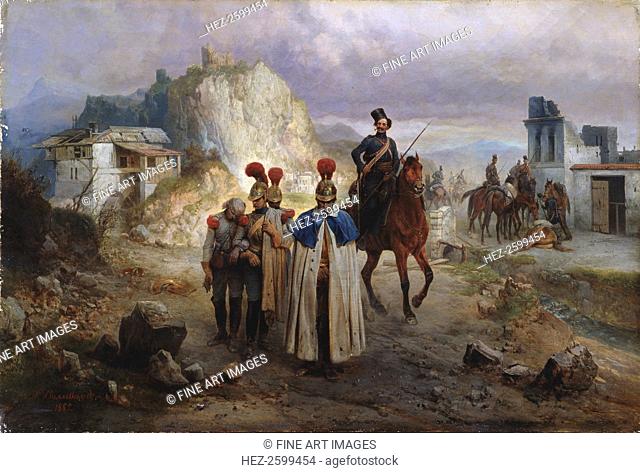 The captive French men in 1814, 1885. Found in the collection of the Regional Art Gallery, Taganrog
