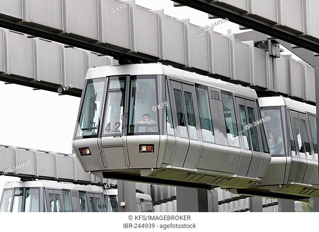 SkyTrain, suspension railway, airport Duesseldorf International, NRW, Germany