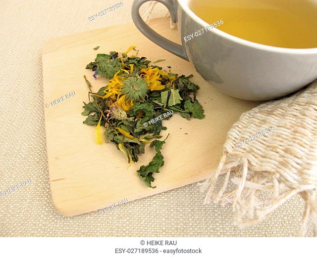 herbal tea with marigolds and cornflowers