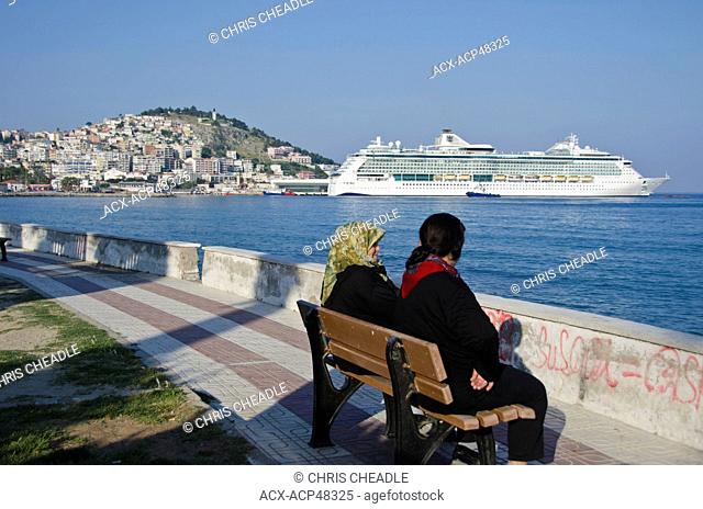 Cruise ship at Kusadasi, a resort town on Turkey's Aegean coast in Aydin Province
