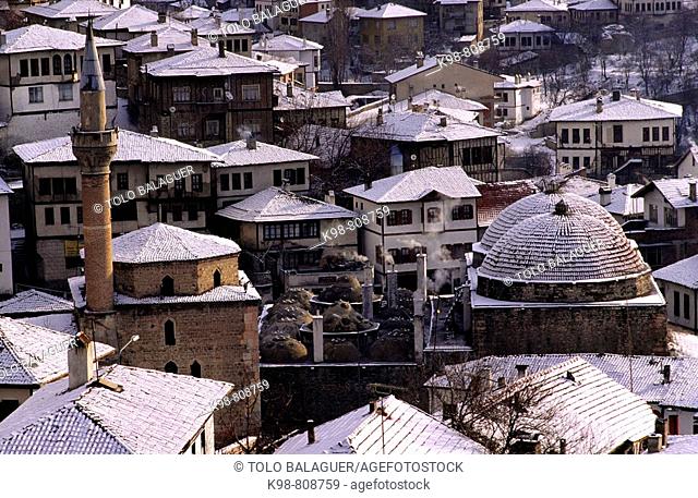 Cinci Hamam and Ottoman houses, Çarsi, Safranbolu. Anatolia, Turkey