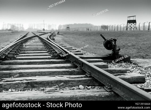 Railways, Nazi concentration and extermination camp, Auschwitz II Birkenau, Poland