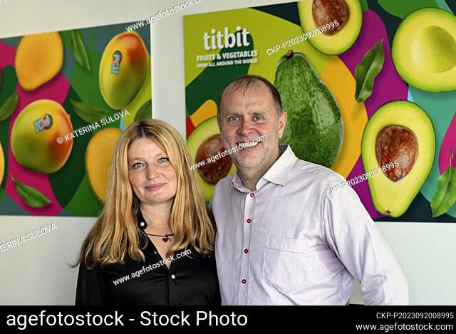 Martina Prochazkova, left, and Vojtech Havranek, owners of the Titbit company in Uhrineves, Prague, Czech Republic, September 20, 2023