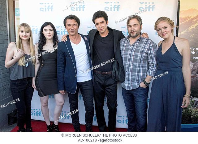 (L-R) Actors Zoe McClane, Chelle Sherrill, Lou Diamond Phillips, Mark Kelly, Annalisa Cochran, and Ben Barrett attend the Seattle International Film Festival...