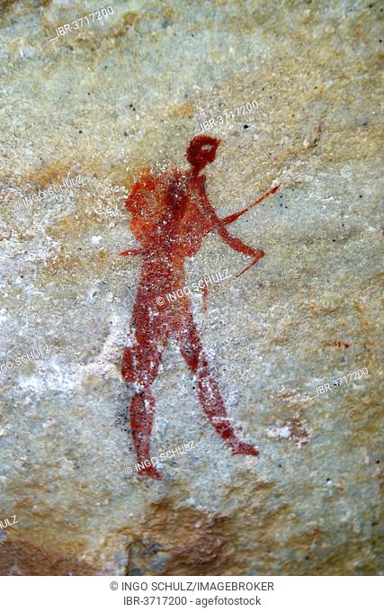 Ancient rock art, drawings of the San people, indigenous people of South Africa, Sevilla Rock Art Trail, Cederberg mountains, Clanwilliam, Western Cape