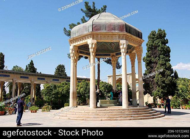 SHIRAZ, IRAN - OCTOBER 7, 2016: Tomb of the famous poet Hafis on October 7, 2016 in Shiraz, Iran, Asia