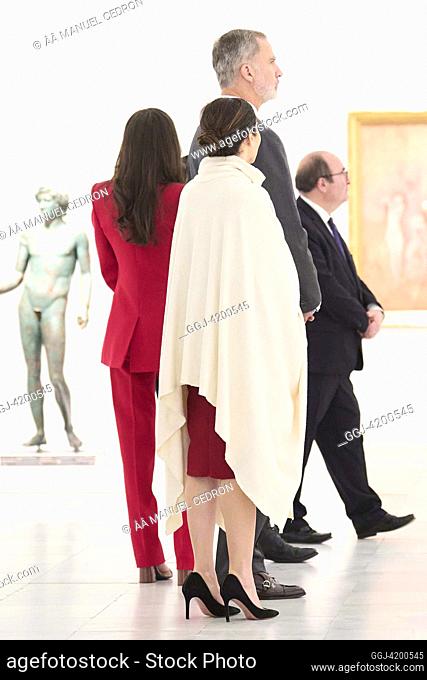 King Felipe VI of Spain, Queen Letizia of Spain, Isabel Diaz Ayuso, President of Madrid attends the Opening of the exhibition 'Picasso 1906