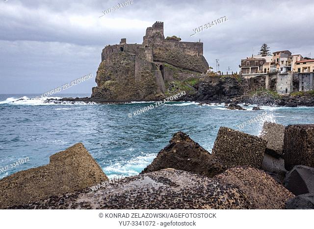 Norman Castle in Aci Castello comune in the Metropolitan City of Catania on Sicily Island in Italy