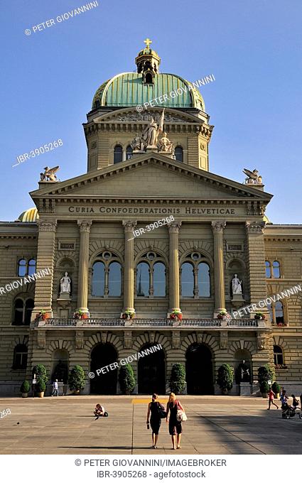 Federal Palace of Switzerland, parliament building in the capital Bern, Canton of Bern, Switzerland