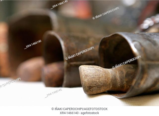 Old tools, medieval fair, Hondarribia, Guipuzcoa, Basque Country, Spain