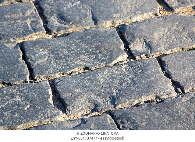 Close-up of old cobblestone