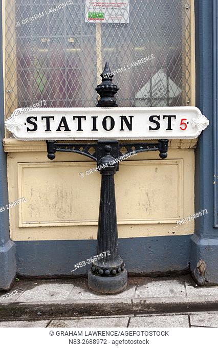 Sign, Station Street, Birmingham, West Midlands, UK