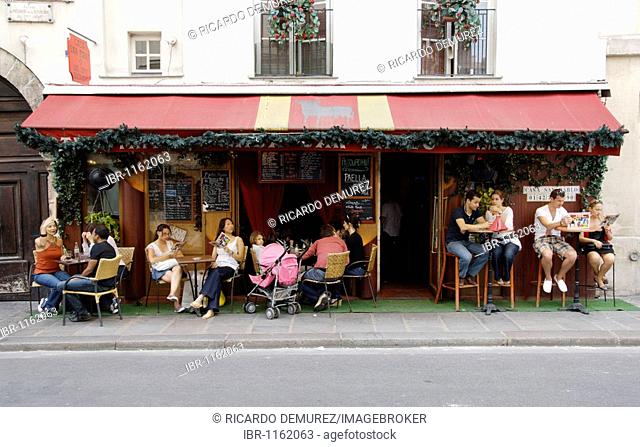 Typical French cafe in central Paris, France, Europe