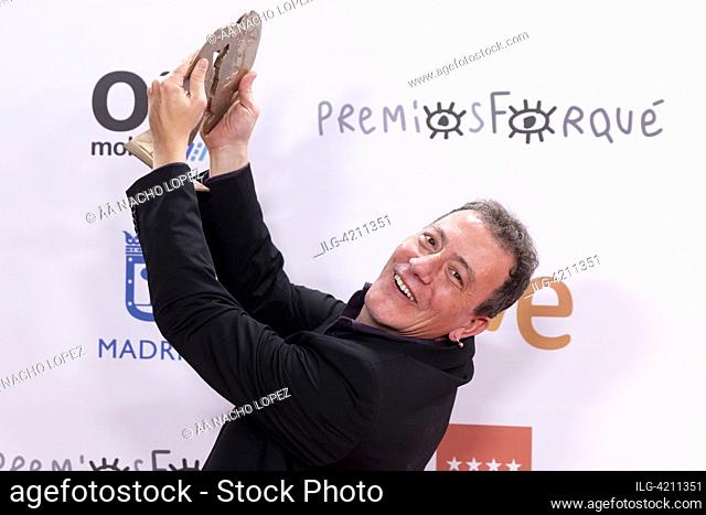 Eric Casamayor poses with the Best Series Actor award at the press room of the Jose María Forque Awards 2023 at Palacio Municipal de Congresos de Madrid on...