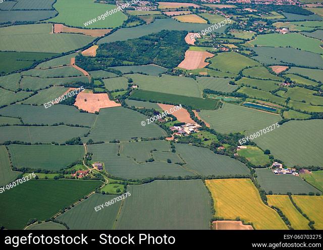 Aerial view of Essex in England, UK