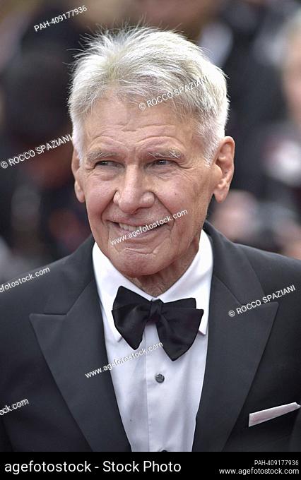 CANNES, FRANCE - MAY 18: Harrison Ford attends the ""Indiana Jones And The Dial Of Destiny"" red carpet during the 76th annual Cannes film festival at Palais...