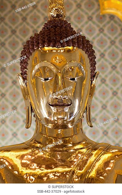 Golden statue of Buddha in Wat Traimit also known as the Golden Buddha Temple, Bangkok, Thailand
