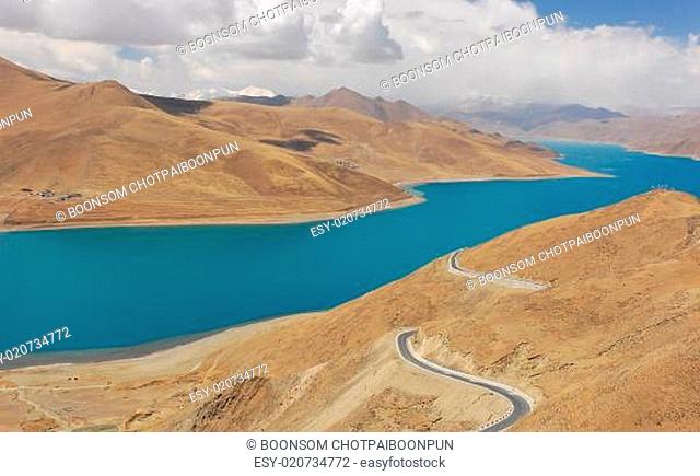 Yamdrok sacred lake in Tibet