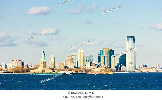Statue of Liberty and New Jersey, New York, USA