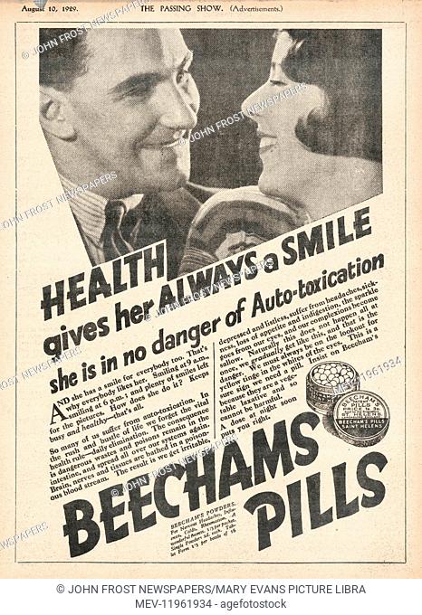1929 UK Magazine Beechams Pills Advert