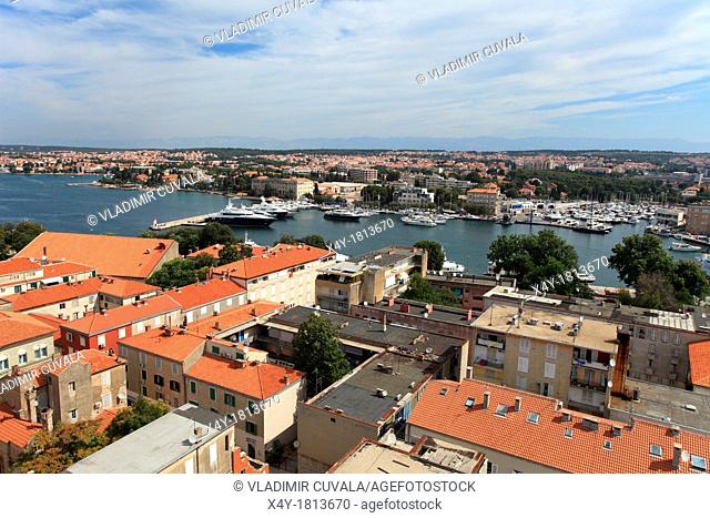 View of Zadar from the bell tower of St  Anastasia cathedral, Croatia