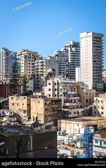 Aerial view in Minet El Hosn district of Beirut, Lebanon