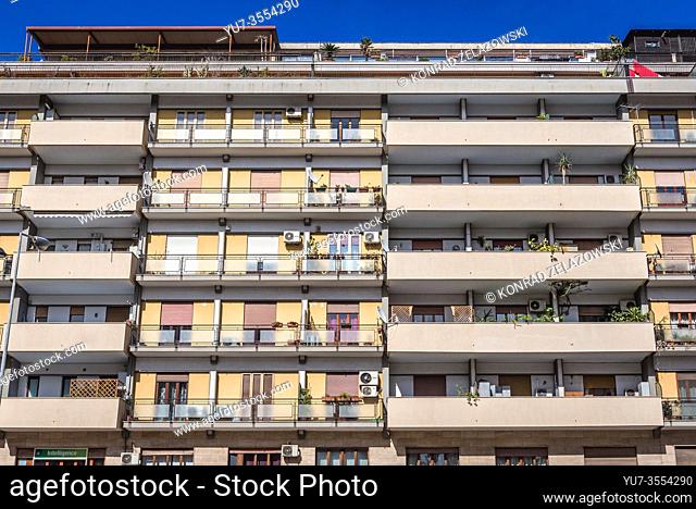 Residential building in Palermo city of Southern Italy, the capital of autonomous region of Sicily