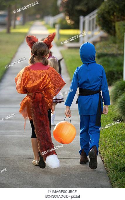 Children going trick or treating