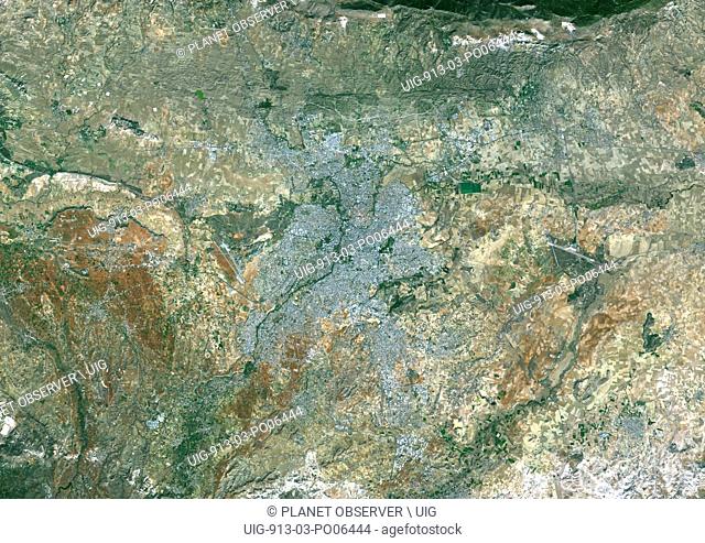 Colour satellite image of Nicosia, Cyprus. Image taken on November 10, 2014 with Landsat 8 data