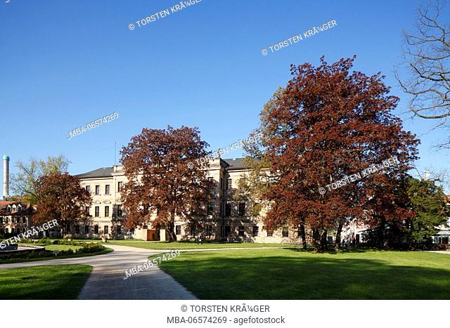 Castle garden with margrave castle, Erlangen, Central Franconia, Franconia, Bavaria, Germany, Europe