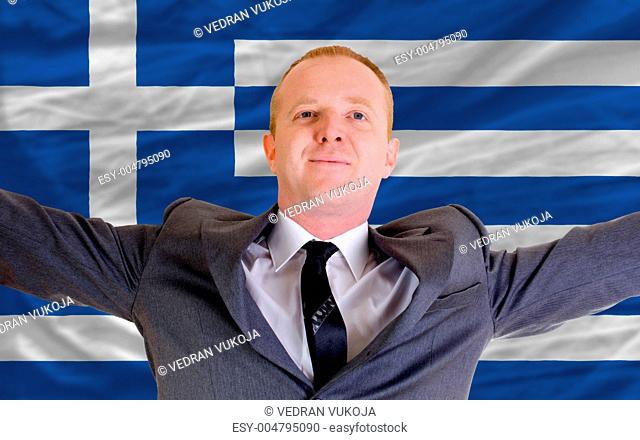 happy businessman because of profitable investment in greece sta