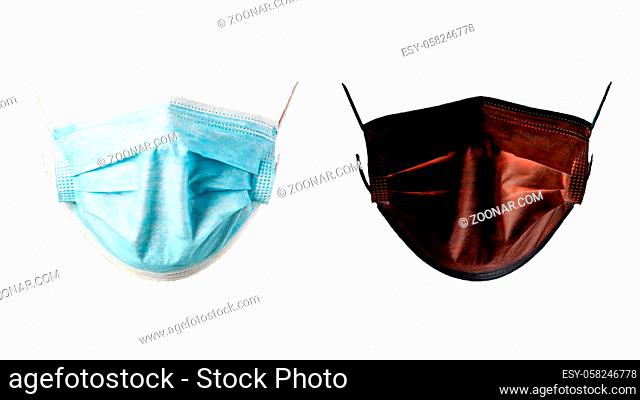 Doctor mask and corona virus protection isolated on a white background