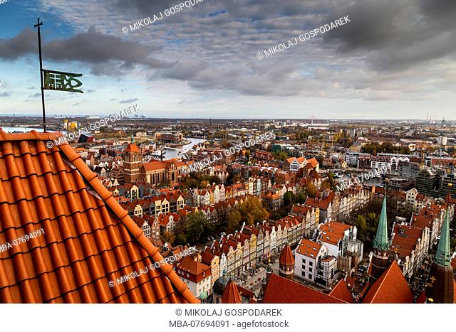 Europe, Poland, Pomerania, Gdansk / Danzig, View from Mariacki Church