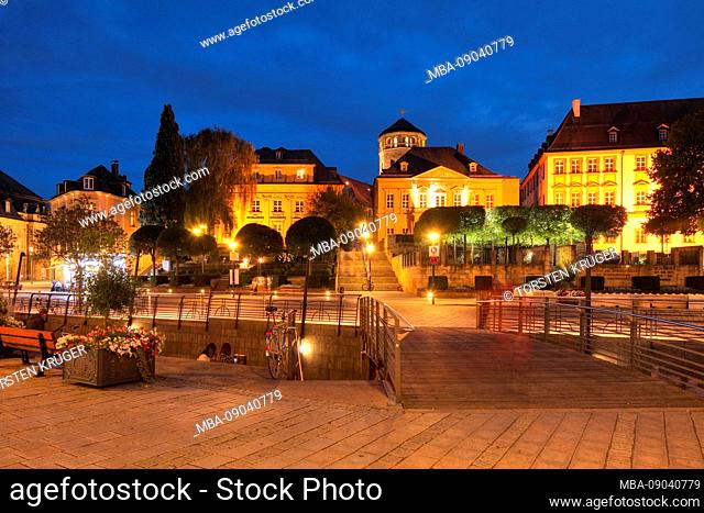 Luitpoldplatz with castle terraces, Bayreuth, Upper Franconia, Franconia, Bavaria, Germany, Europe
