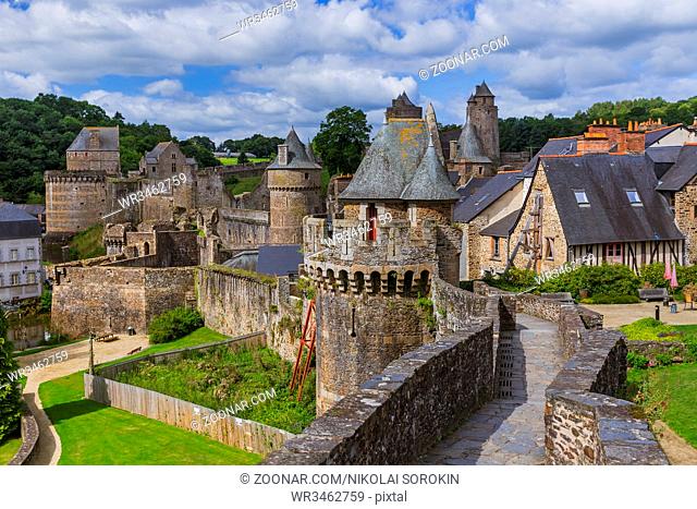 Castle of Fougeres in Brittany - France - travel and architecture background