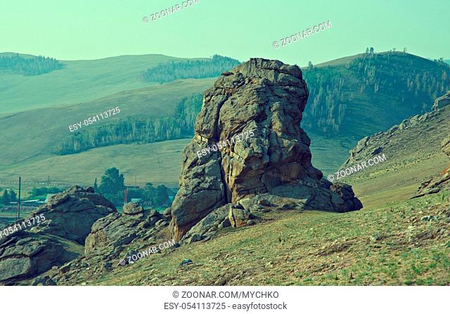 Saxon castle - rocks at Suvo village Barguzin valley, Buryatia, Russia