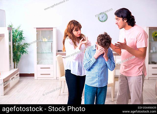 The family conflict with husband and wife and child