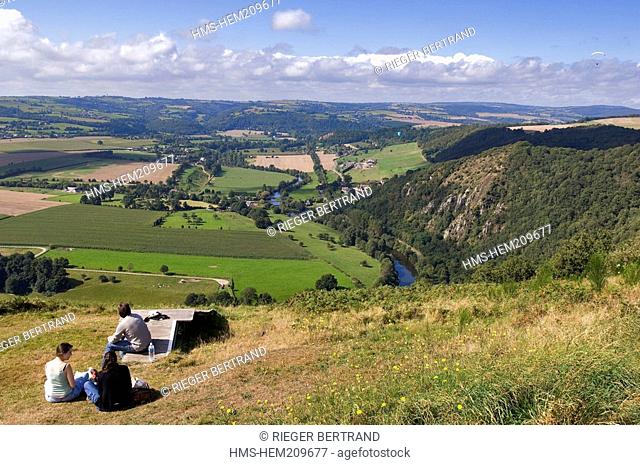 France, Calvados, Suisse normande Norman Switzerland, Clecy, the Orne river valley seen from the Road of the Crests