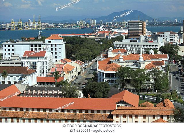 Malaysia, Penang, Georgetown, aerial view,